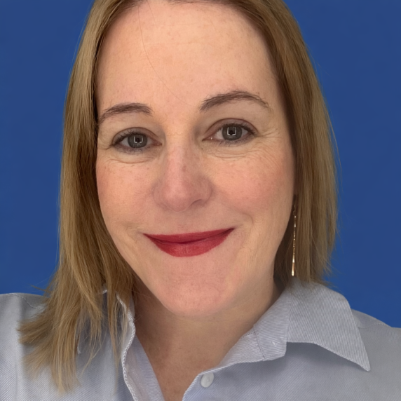 square headshot portrait woman